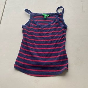 Navy blue and red striped tank top